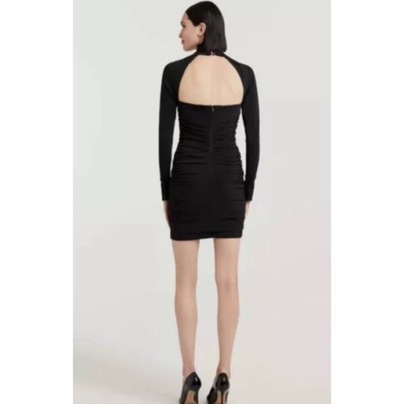 Cinq a Sept Amar Ruched Mini Black Dress - Picture 3 of 8